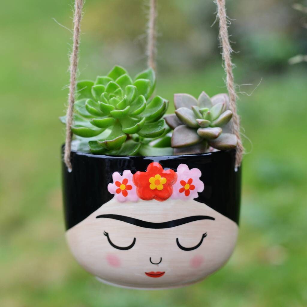 Large Hanging Face Planter With Choice Of Plant