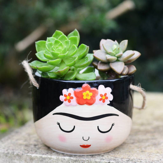 Large Hanging Face Planter With Choice Of Plant