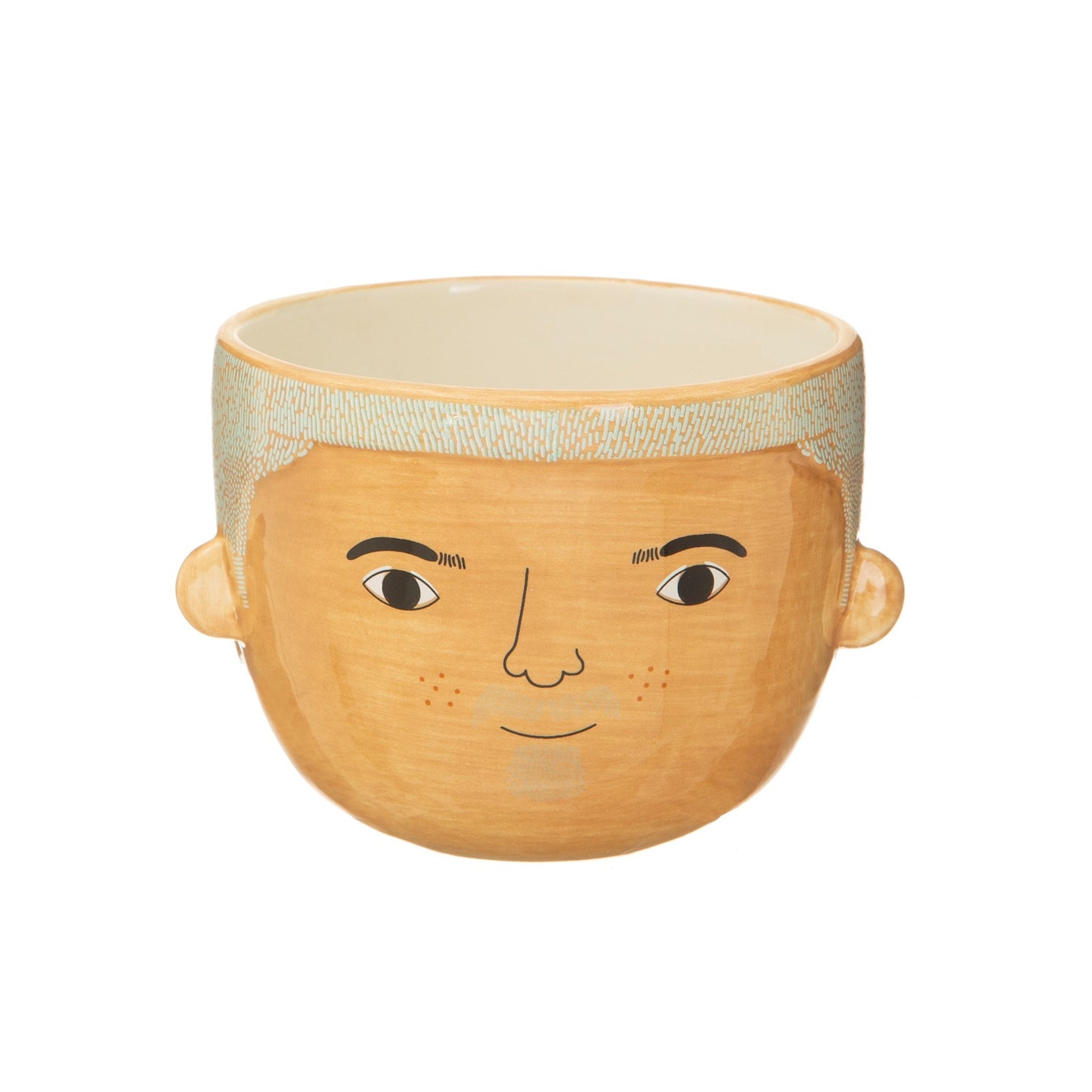 Hand Painted Man Face Plant Pot With Choice Of Plant