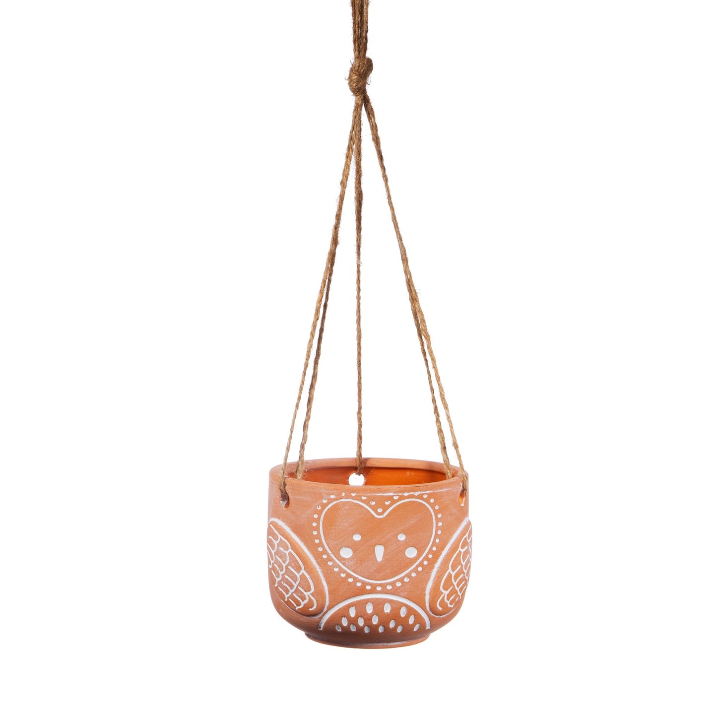 Large Terracotta Hanging Owl Planter With Choice Of Plant