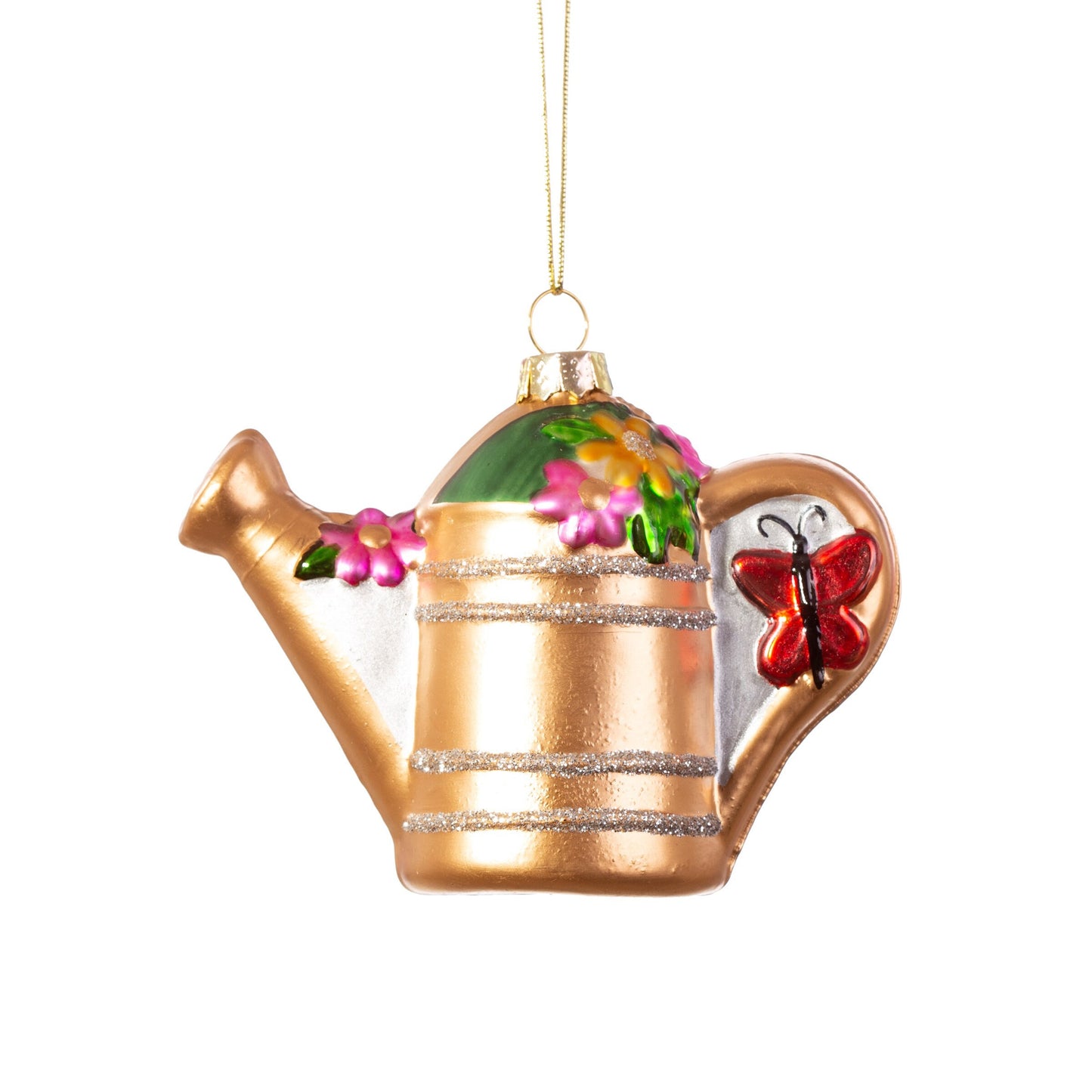 Hanging Watering Can Shaped Bauble Christmas Tree Decoration