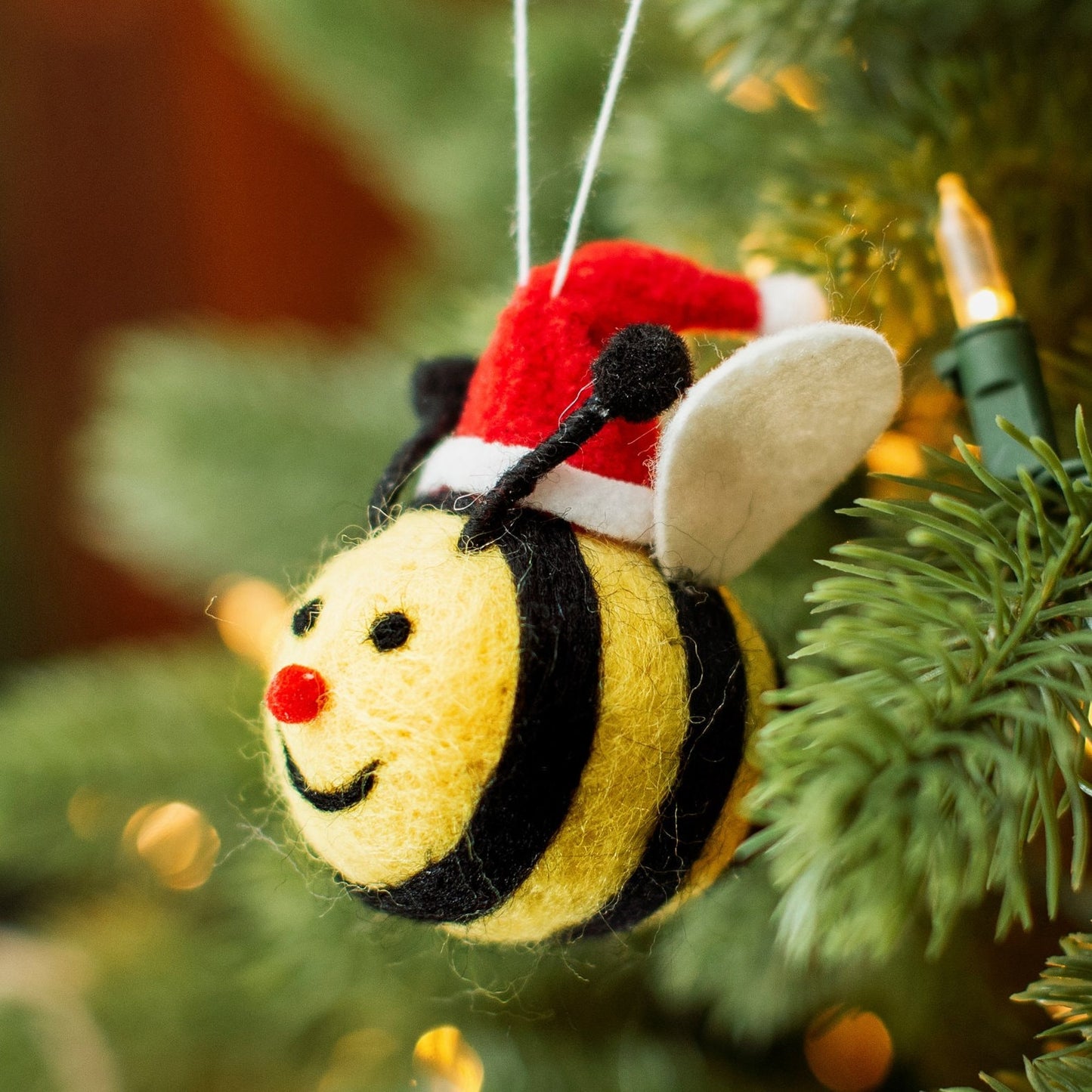 Christmas Bumble Bee Felt Hanging Tree Decoration
