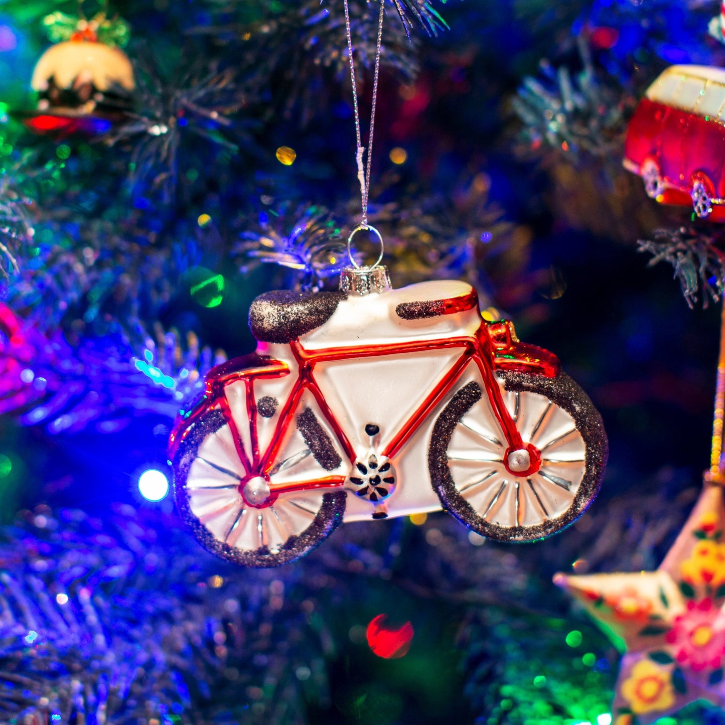 Red Bicycle Bauble Christmas Tree Hanging Decoration