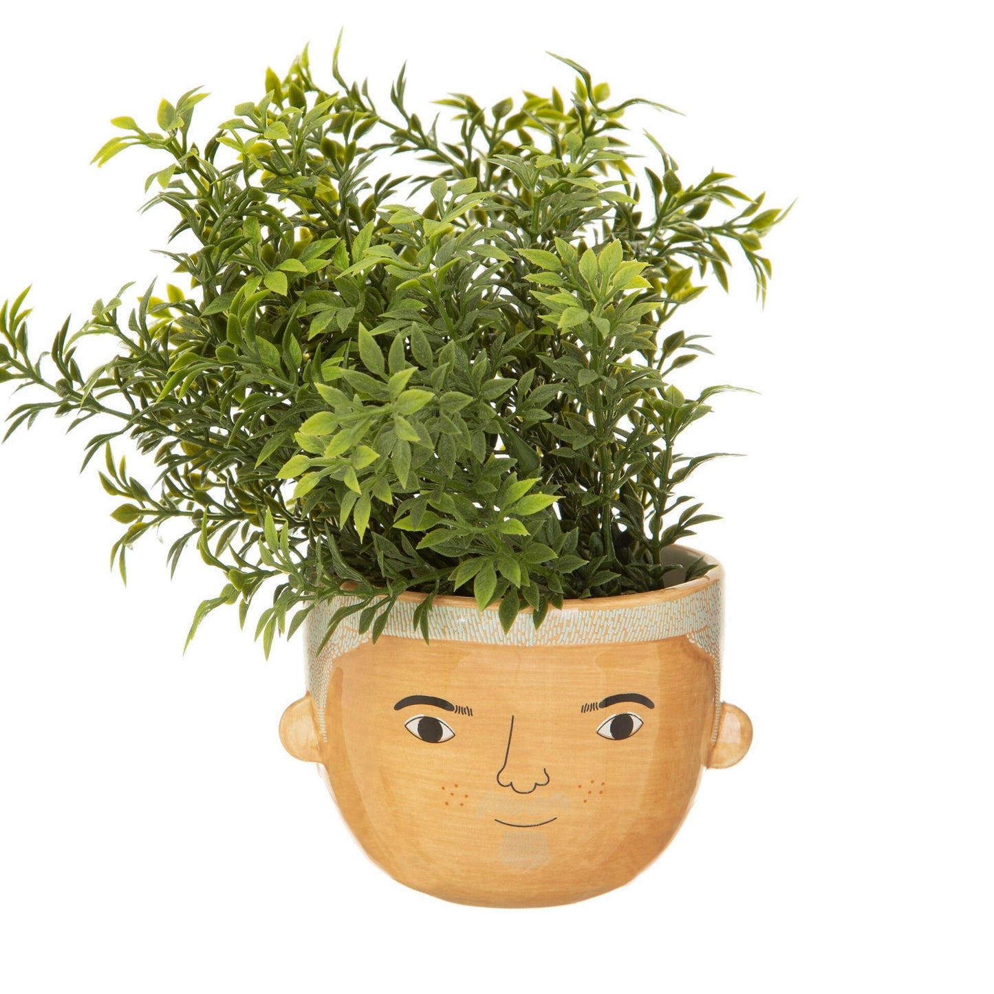 Hand Painted Man Face Plant Pot With Choice Of Plant
