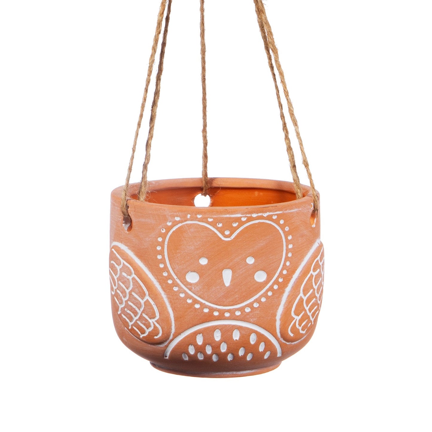 Large Terracotta Hanging Owl Planter With Choice Of Plant