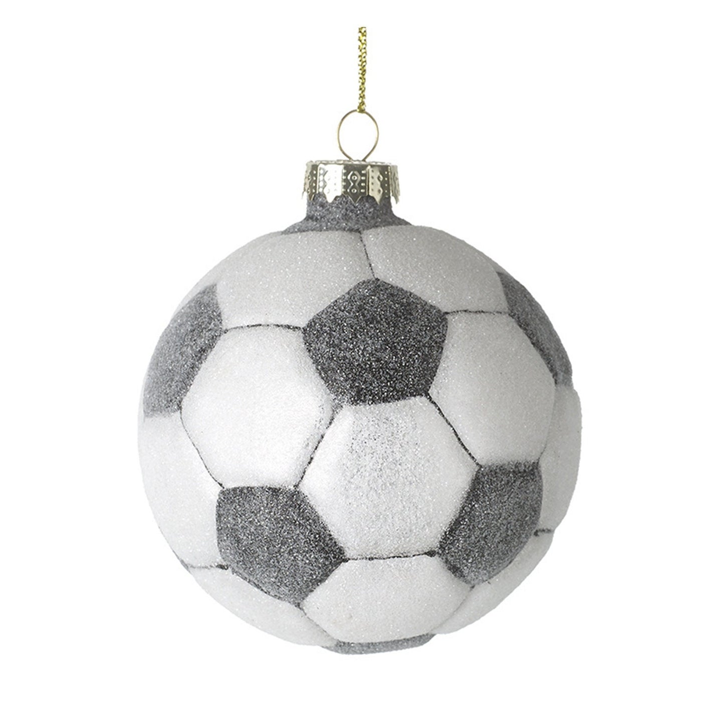 Glass Hanging Football Bauble Christmas Tree Decoration
