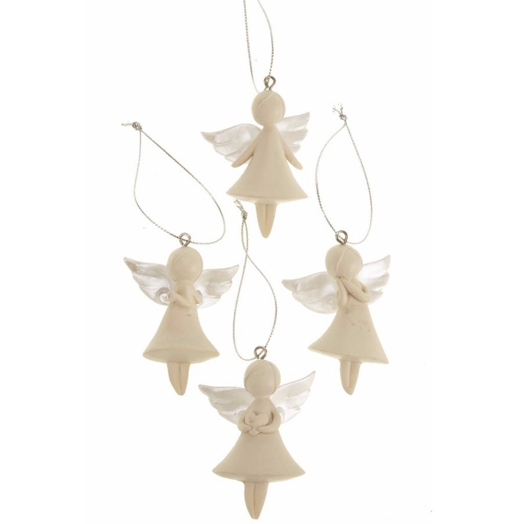 Set Of Four Hanging Angel Christmas Tree Decoration