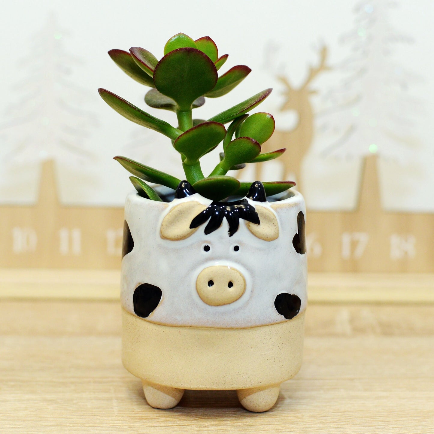 Cow Chick Barnyard Planter With Choice Of Plant
