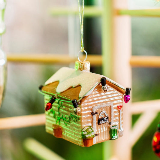 Mini Garden Shed Shaped Bauble Christmas Tree Decoration
