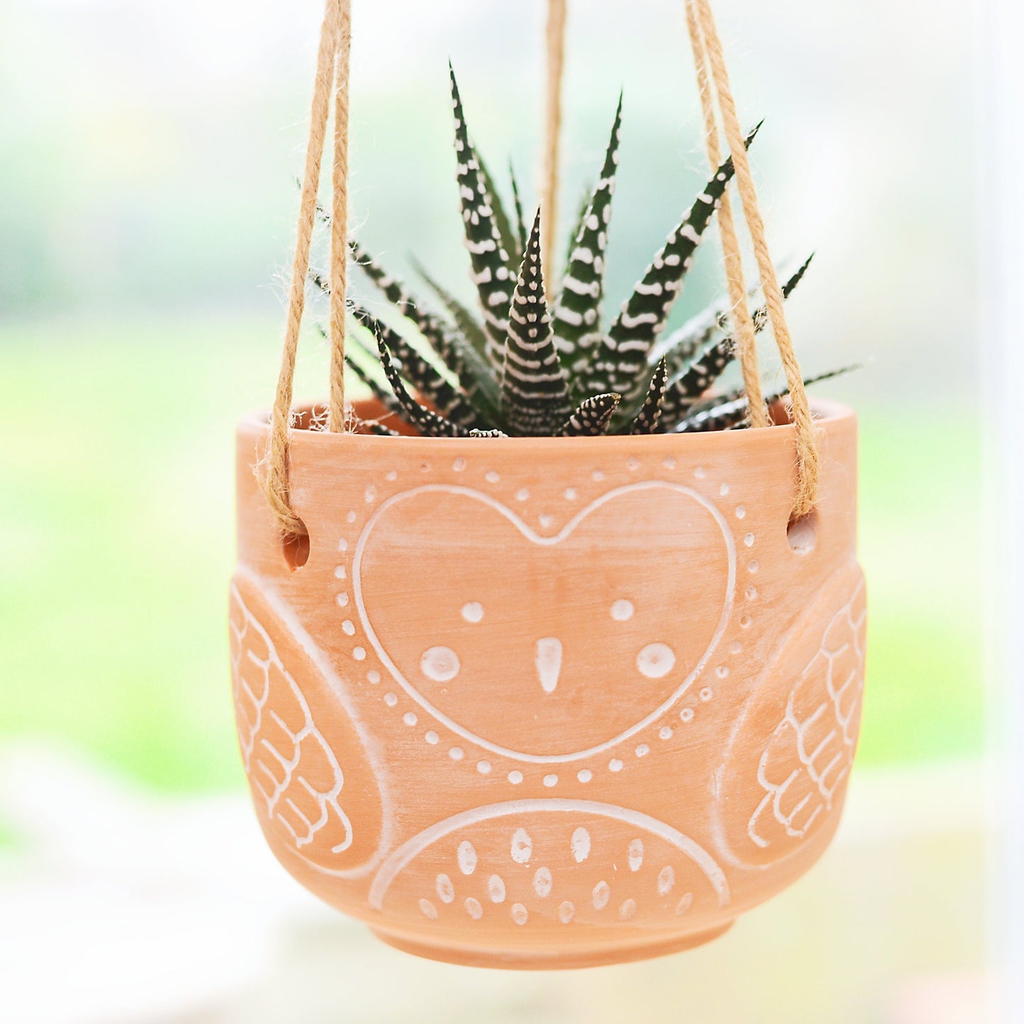 Large Terracotta Hanging Owl Planter With Choice Of Plant