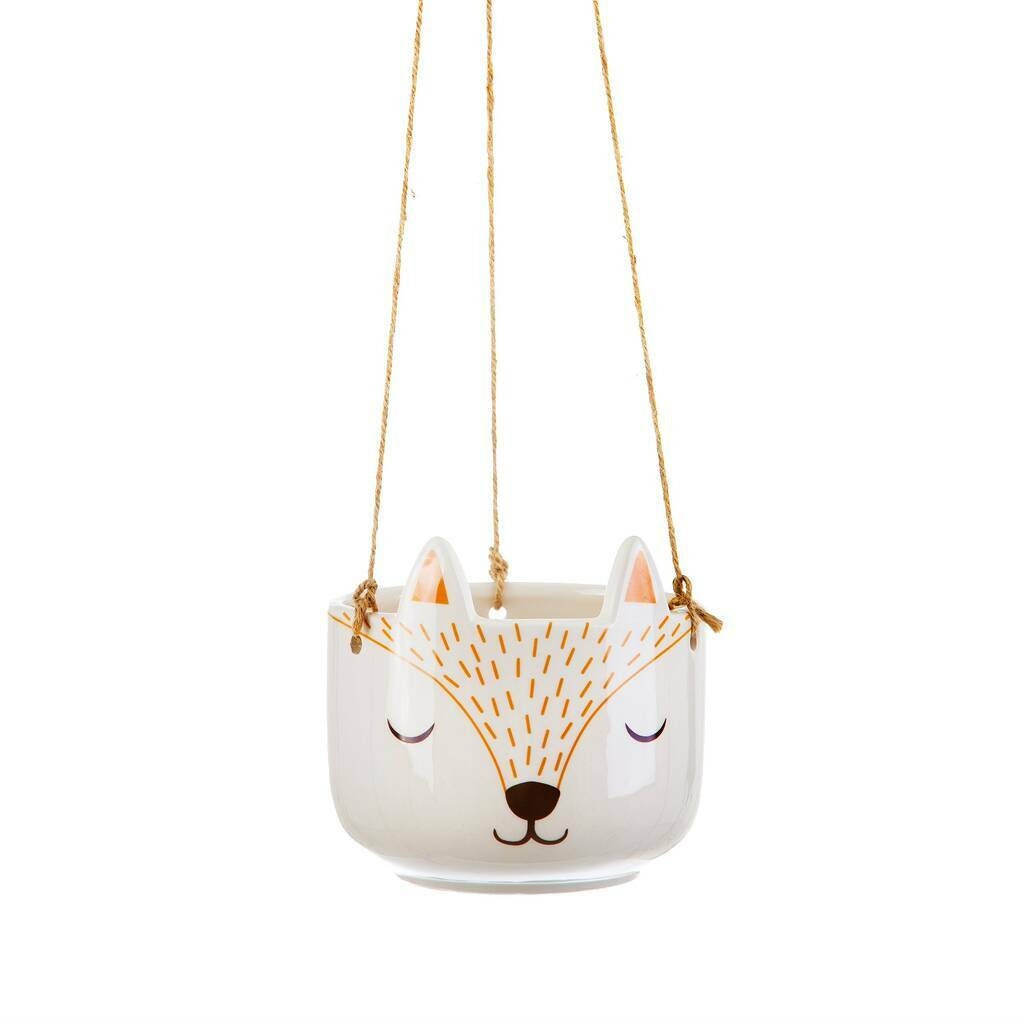 Ceramic Hanging Fox Planter With Choice Of Plants